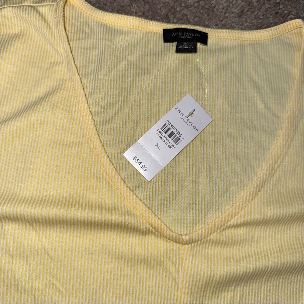 NWT Ann Taylor T Shirt XL Yellow - Picture 4 of 6